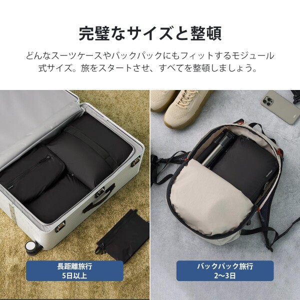 NextPacker 超軽量 旅行圧縮バッグ 4点セット YKK 防水 圧縮袋 圧縮ポーチ シューズバッグ 大容量 両面収納 衣類 下着 靴用 洗面用具 小物入れ 出張 トラベルポーチ 海外 旅行便利グッズ (G4、_7