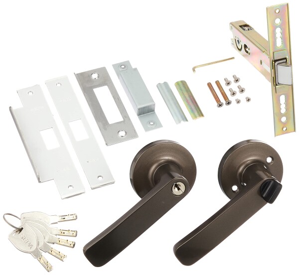 日中製作所 レバータイプ 取替錠 玄関・事務所・勝手口用 各種アルミ框扉に対応 細型ケース ディンプルシリンダータイプ ブロンズ CHL-123DX-B