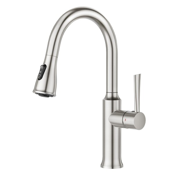 CREAキッチン用水栓 シングルレバー混合水栓 引き出し式蛇口 シャワー 3モード水流 台所用 エコハンドル 360°回転 節水 ステンレス