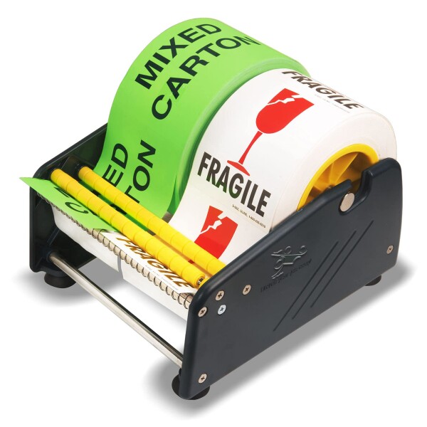 Excell エコノミー軽量テーブルラベルディスペンサー 幅6.5インチ 調節可能 ステッカーロールホルダー 家庭・オフィス用 (165 mm) - 最大6.5インチ幅のラベル対応、簡単にラベルを剥がせま