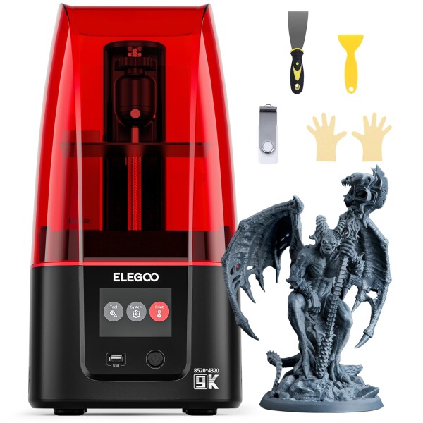 ELEGOO MARS 4 MSLA 3D プリンター 7 インチ 9K モノクロ LCD 付き UV 