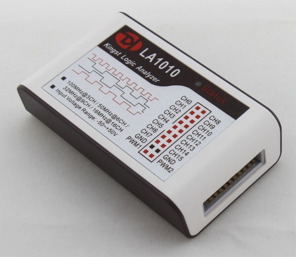 Kingst LA1010 USB ロジック アナライザ 100M 最大 サンプルレート 16チャンネル 10Bサンプル MCU ARM FPGA デバッグツール 日本語説明書付き