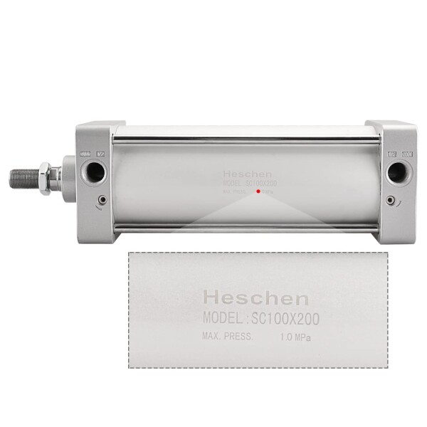 Heschen 空気圧 標準シリンダー SC 100-200 PT1/2 ポート 100mm(4") ボア 200mm(8") ストローク 複動式_2