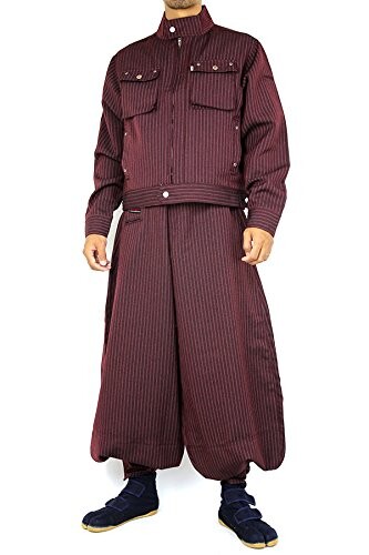 (寅壱) 寅一/ライダースジャケット&超超ロング(4309s554418) 上下セット 作業着 作業服 作業ズボン ニッカポッカ 鳶服 M×W82 03：エンジ