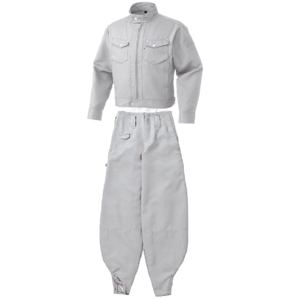 (寅壱) 寅一/7460シリーズ 上下セットライダース×細身超超ロング八分 (7460s554448) 作業着 作業服 ニッカポッカ 寅一 鳶服 L×W76 37：シルバー