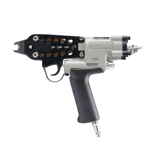 WOODPECKER C-760AT 16ゲージ 1/2インチ 空気圧ホッグリングガン 閉鎖直径0.10インチ~0.25インチ タイトループ エアホッグリングパイラー 空気圧Cリングガン ケージ、ワイヤーメッシュ、トラッ