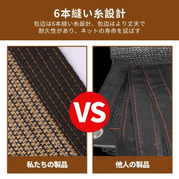晨陽小店 遮光ネット 4M*6M 日除け シェード 屋外 農業 園芸用 紫外線から守る 高密度ポリエチレン コーヒー色 日よけシェード ベランダ 窓 カーポート ルーフ ヤード パーティーなどに最_4