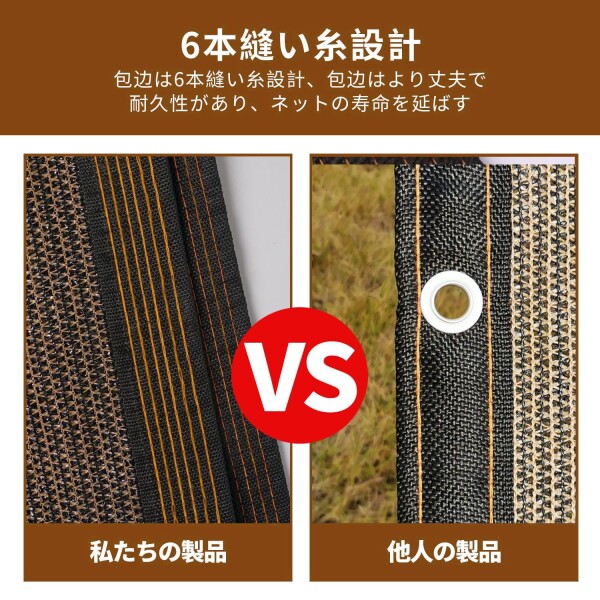 晨陽小店 遮光ネット3M*5M 日除けシェード 屋外 農業 園芸用 コーヒー色 シェード高密度ポリエチレン 紫外線から守る ベランダ 窓 カーポート ルーフ ヤード パーティーなどに最適 サイ_4