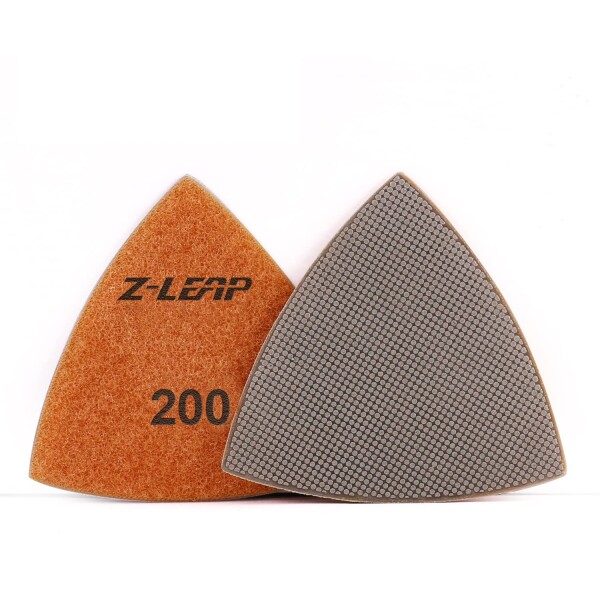 Z-LEAP ダイヤモンド三角研磨パッド 振動ツール用 サンドペーパーシートディスク 3インチ(80mm) 200グリット