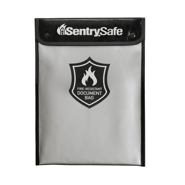 SENTRY (セントリー) 耐火バッグ 家庭用 金庫 耐火 耐水 A4 スナップ＋ジッパー ダブルロック グレー FBWLZ0