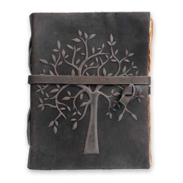 LEATHER VILLAGE Tree of Life ジャーナル ノートブック スケッチブック ダイアリー - 13 X 8 インチ - ブラック - 200 ページ - 水彩紙 - Book of Shadows - ヴィンテージレザー綴じジャーナル 女性&男性用_1
