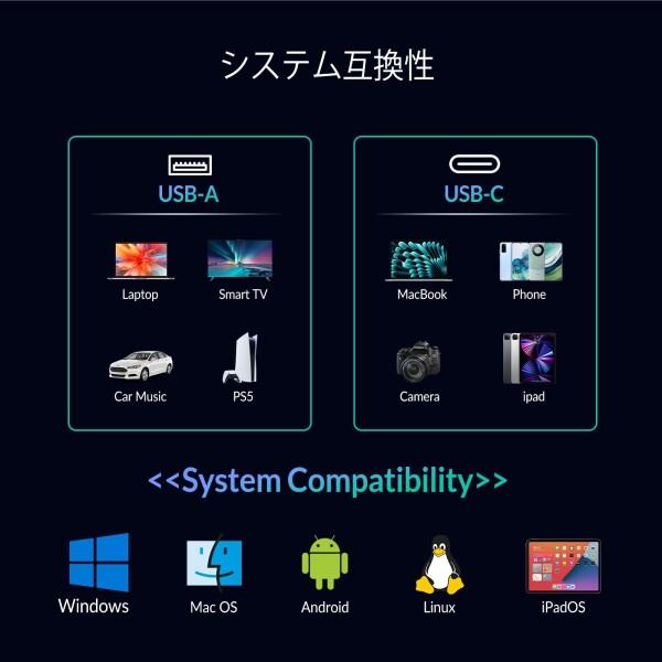 GiGimundo M201ポータブルSSD 10Gbps外付けSSD 1TB usb3.2 (Gen2)読み取り速度1000mb/秒 type-C/type-A 両対応 PS5/PS4/テレビ録画対応 超小型 軽量 3年間のメーカー保証で、ポータブル スティック USBメモリサ_6
