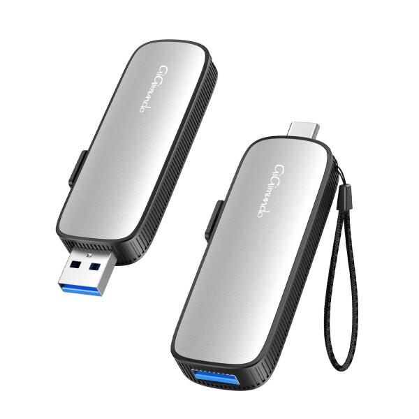 GiGimundo M201ポータブルSSD 10Gbps外付けSSD 1TB usb3.2 (Gen2)読み取り速度1000mb/秒 type-C/type-A 両対応 PS5/PS4/テレビ録画対応 超小型 軽量 3年間のメーカー保証で、ポータブル スティック USBメモリサ