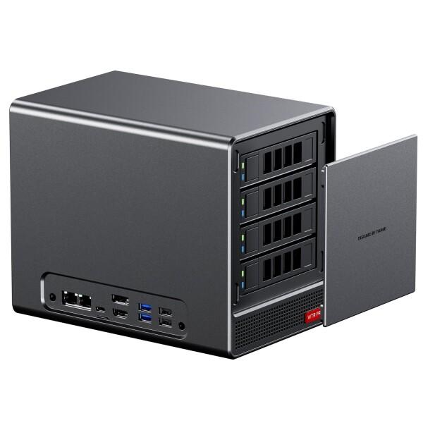 AOOSTAR NAS PC 4べい nasキット ミニpc OSなし ryzen7 5825u 4つSATA HDDと2つM.2 SSDスロット デュアルDDR4チャンネル デスクトップ ミニパソコン TPYE-C/DP/HDMI 4k 3画面出力 TFカード対応 WIFI6 BT5.2 (WTR PRO NO