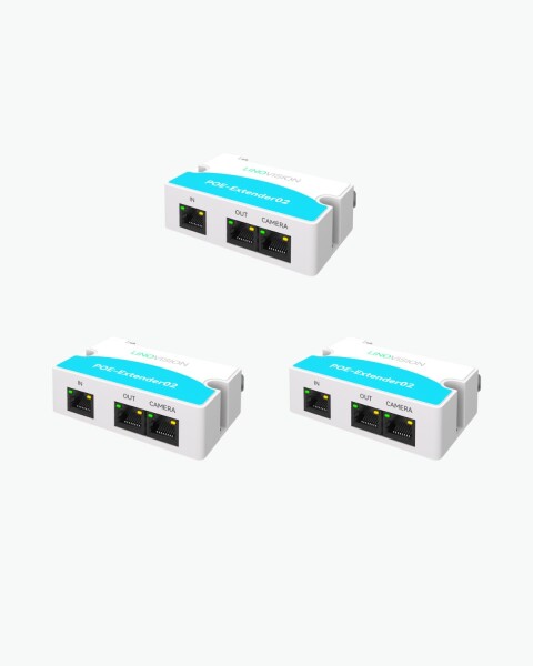 LINOVISION 2ポート POE 延長 エクステンダー (3セット)、Cat5/6 LAN ケーブルで100m カスケード 長距離転送 802.3 af/at IPカメラ、IP電話、ワイヤレスAPなど 2つのPOEデバイスに電力を供給する 電源不