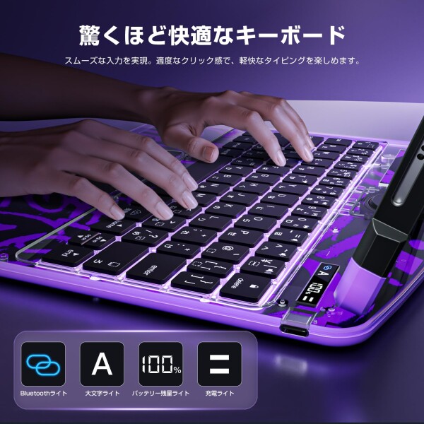 Sencela 2025新登場 iPad 10世代 / iPad 11（A16 2025年発売）対応 高精度・ 遅延なし 日本語配列キーボードケース 360度回転式 バックライト・ペンホルダー搭載 マジックキーボード サイバーパー_2