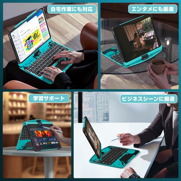 Sencela 2025新登場 iPad Air 13インチ（M3 2025 / M2 2024）対応 日本語配列キーボードケース マジックキーボード 360度回転式 遅延なし・高精度 バックライト・ペンホルダー搭載 iPad Pro 12.9インチ_6
