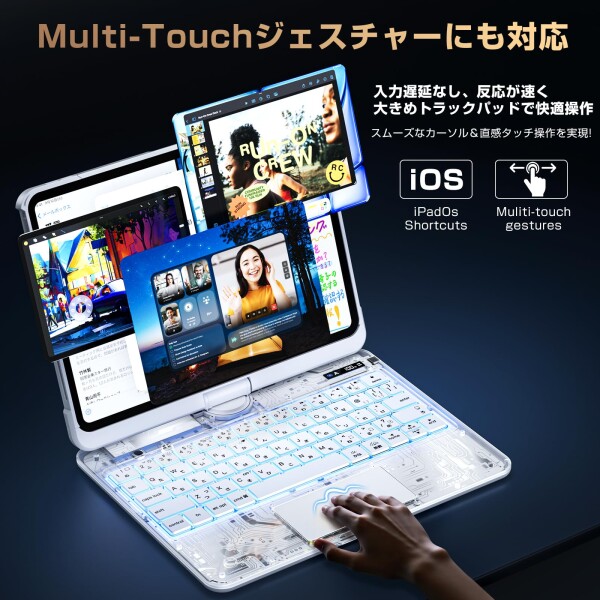 Sencela 2025新登場 iPad 10.2インチ（第7/8/9世代）対応 日本語配列キーボードケース 360度回転式 バックライト・ペンホルダー搭載 遅延なし・高精度 マジックキーボード_1