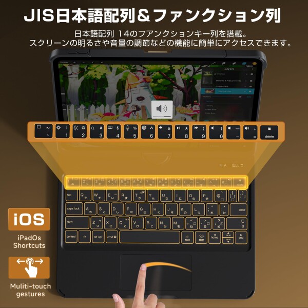 ifacemall ipad キーボード付きケース iPad Pro 13インチ (M4 2024年