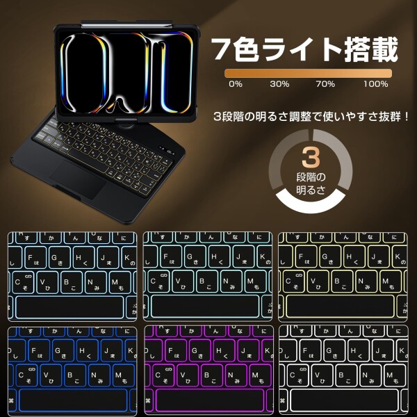 ifacemall ipad キーボード付きケース iPad Pro 13インチ (M4 2024年