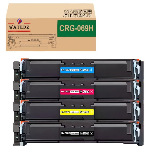 WATEDZ キャノン用 CRG-069H 大容量 4本セット( KCMY ) 「残量表示ICチップ付き」 互換 トナーカートリッジ 対応機種： Satera MF751cdw MF753Cdw MF755Cdw LBP671C LBP672C LBP674C 国際規格ISO9001認証工場生産