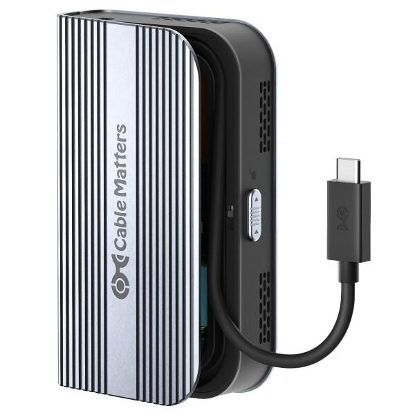Cable Matters 40Gbps USB4 / USB-C M.2 NVMe SSD 外付けケース ? 最大読込3800MB/s・書込3600MB/s、高速 Thunderbolt 4 SSD エンクロージャー、ツール不要設計・インテリジェント冷却機能搭載、Thunderbolt 5 対