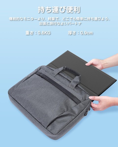 Yodoit モバイルモニター モバイルディスプレイ 14インチ 1080P ポータブルモニター 軽量 VESA FHD Tpye-C/mini HDMI カバー付属 スピーカー内蔵 Switch/PS4/PS5/XBOX/PC/Macなど対応 (ブラック)_4