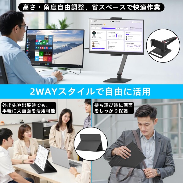 MAGICRAVEN モバイルモニター 15.6インチ モバイルディスプレイ 卓上スタンド付き 1920*1080 100%広色域 HDR ポータブルモニター 持ち運びモニター 軽量 薄型 IPS液晶パネル USB Type-C/Mini HDMI端末 PS4_6