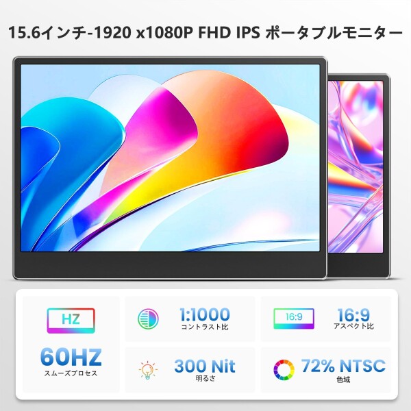 Laptomo デュアルモニター 15.6インチ モバイルディスプレイ IPS FHD
