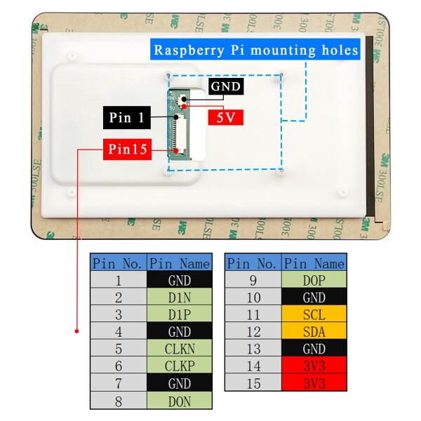 OSOYOO Raspberry Pi用 7インチ DSI IPS タッチスクリーン 720x1280 HD | Pi 5/4B/3A+対応 | DSI &amp; GPIO給電 | 6H強化ガラス | 指紋防止 | ラズパイ プロジェクトに最適_3