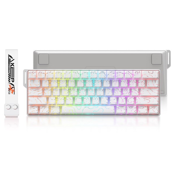 DAREU COOL60 0.01mm ラピッドトリガー対応 ゲーミングキーボード 有線8000hzポーリングレート 磁気スイッチ ホットスワップ SOCD対応 テンキーレス 60%英語配列 白/ホワイト
