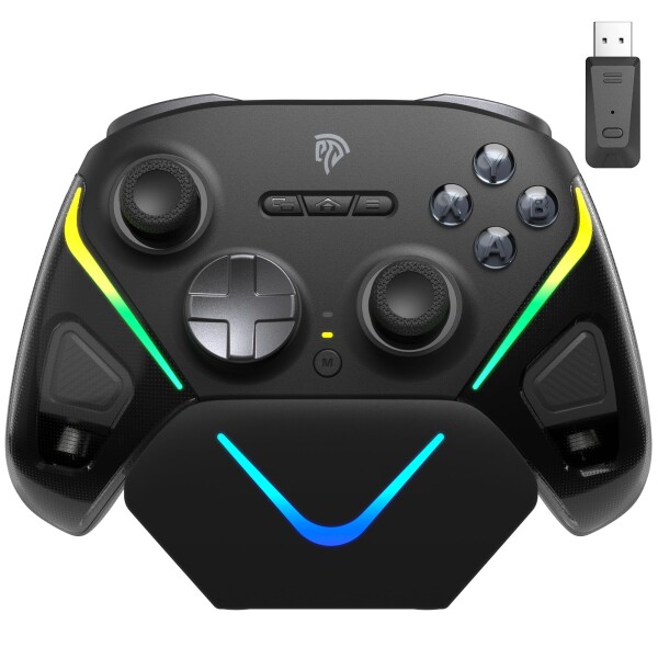 EasySMX コントローラー PC Switch 2 Steam Deck IOS Android 、充電ドック、RGB バックライト、TMR ジョイスティック付きゲーム コントローラー、Switch ゲームパッド 無線 、1000Hz ポーリングレート、S