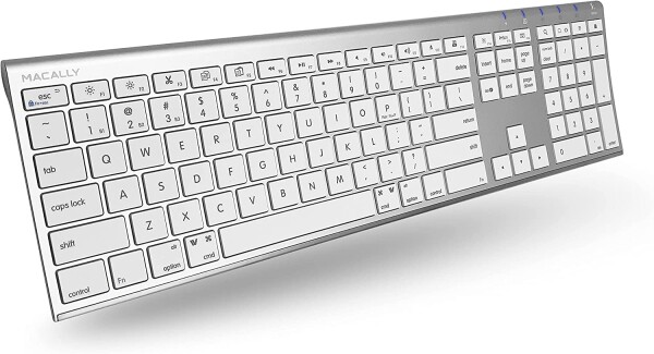 Macally ワイヤレス Bluetooth キーボード Mac対応 Keyboard Wireless Mac/iOS/PC/Android 最大三つのBluetoothデバイスペアリング 切り替え可能(ACEBTKEYA)