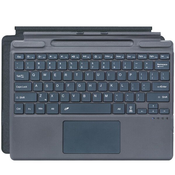 TJK ワイヤレスキーボード Microsoft Surface Pro8/ProX/Pro9/Pro10/Pro11 用 Bluetooth キーボード US英語配列(78キー) Pencil収納設置 USB Type-C 充電口 軽量 分離式 ブルートゥースキーボード (グレー、バッ