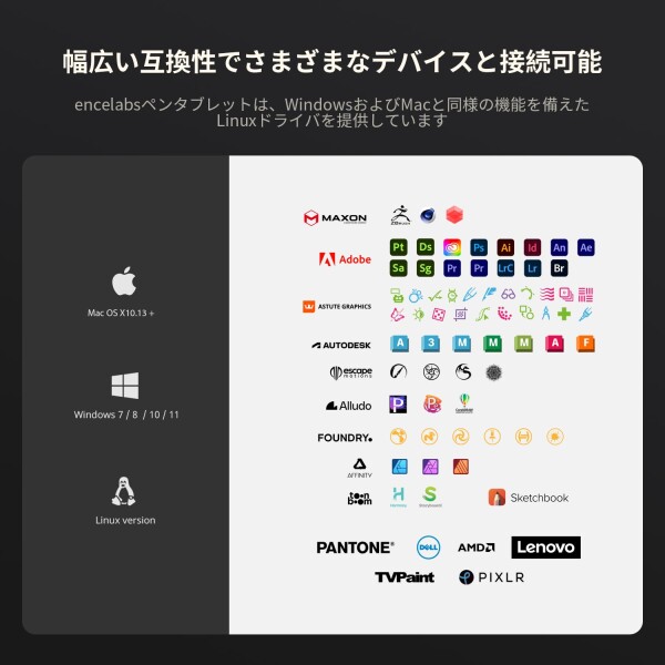 XENCELABS ペンタブレット Small スタンダード 8インチポータブル式 ワイヤレスサポート 板タブレット デジタルアートパッド 2種類のサイズのペン 超薄型8mm 8192筆圧レベル 描画面のアスペク_5
