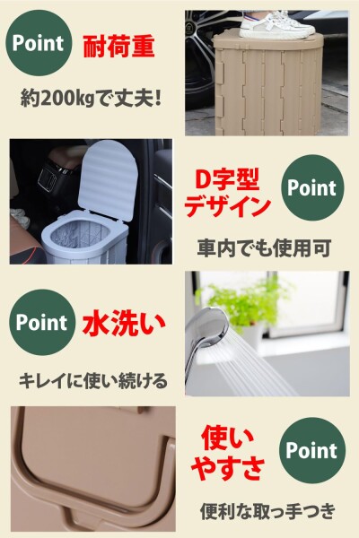 災害用 トイレ 折りたたみ 簡易トイレ セット EMICHE (ブラック)