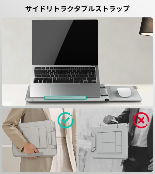 Nillkin ノートパソコンケース 16.2インチノートパソコン用スリーブ pcスタンドとマウスパッド付き MacBook Air Pro Apple iPad/Surface Lenovo HP 13/13.3/14/15.6/16 対応 PU革パソコンスリーブ 薄型 軽量 耐_6