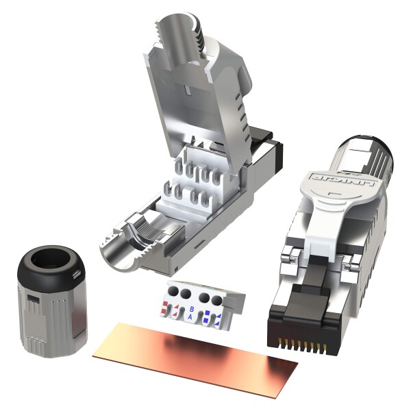 (LINKUP) 12 個入り - Cat6A RJ45 10G シールド ダイカスト メタルフィールド ターミネーション プラグ | HDBaseT Easy ジャック | イーサネット コネクタ | インターネット アダプター (ホワイト)