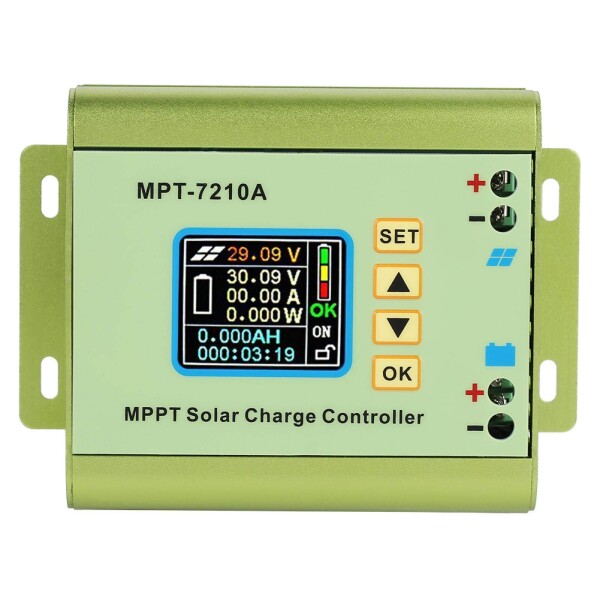MPT-7210A ソーラーチャージャーコントローラー LCD 充電コントローラー MPPTチャージコントローラー アルミニウム合金 リチウム電池用 MPPTソーラーパネル充電コントローラー DC入力