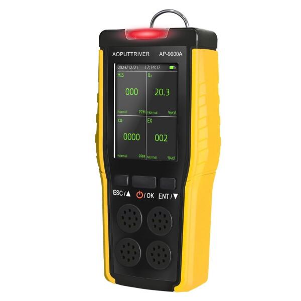 複合ガス測定器ポータブル 4−in−1 ガス検出器ガス漏れ検出?气O2,硫化?H2S,一酸化?CO,可燃气体EX高精度携帯USB充電 声&amp;光&amp;振動3種類の警報方式日本語/英語の取扱説明書