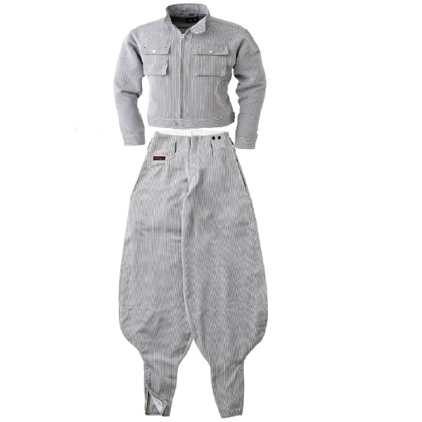 (寅壱) 寅一/ライダースジャケット&超超ロング(4309s554418) 上下セット 作業着 作業服 作業ズボン ニッカポッカ 鳶服 4L×W95cm 37：シルバー