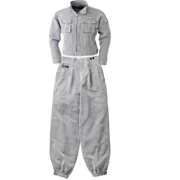 (寅壱) 寅一/ライダースジャケット&ロングニッカ(4309s554414) 上下セット 作業着 作業服 作業ズボン ニッカポッカ 鳶服 LL×W79 37：シルバー