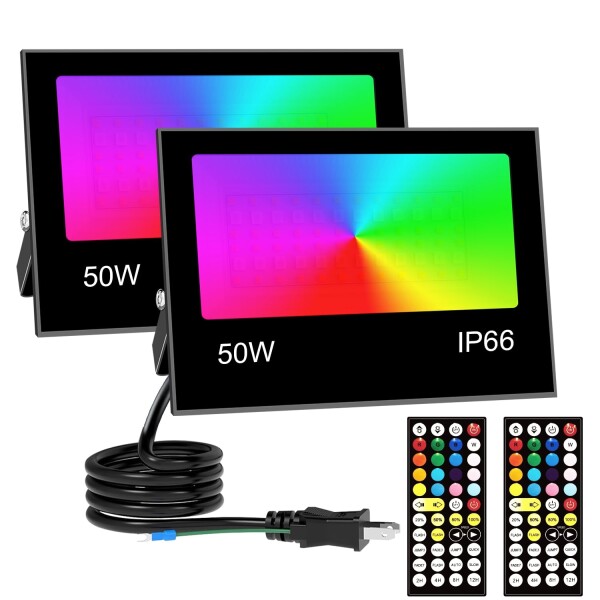 50W RGB 投光器 カラーライト LED 雰囲気 フラッド ライト 屋外 庭園の 
