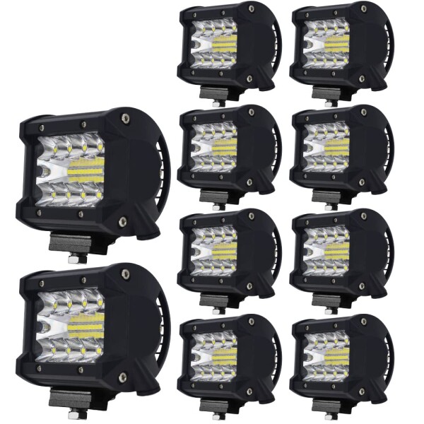 LED作業灯 LEDワークライト 60W 粗悪品にご注意 OSRAM製チップを凌ぐ 5800LM 8V-60V 投光器 IP67 防水 防塵 トラック 集魚灯 前照灯 広角 拡散 投光&amp;集光両立 10個セット「A-GL-C4S-Cx10」