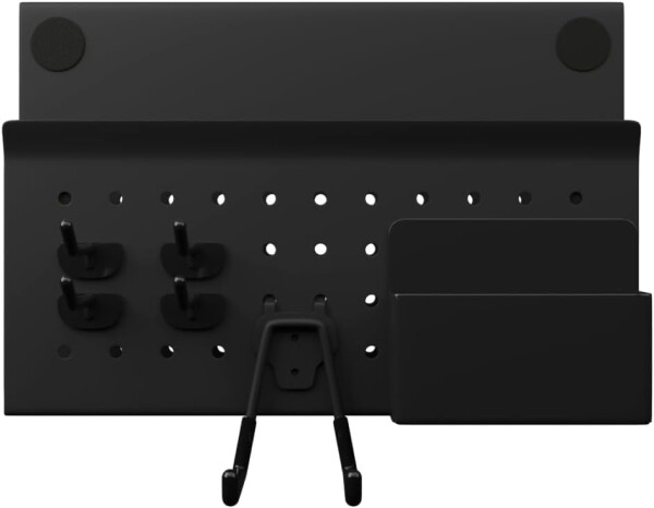 MIAODAM デスクサイド収納ラック クランプ式 ノート PC/タブレット/書類収納 フック スチール製 耐荷重 18kg 机の下 フック4個 ペンホルダー付属 放熱穴付き 机下収納 マグネット対応 オフィ_6
