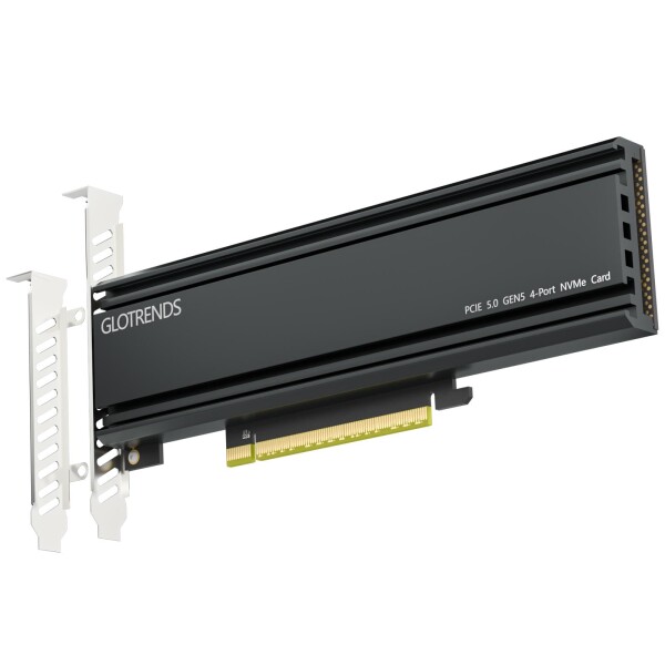 GLOTRENDS PA54L 4枚 M.2 NVMe SSD から PCIe 5.0 X16 変換アダプタ, M.2 NVMe RAID 対応, PCIe 分岐機能非対応 14,193円