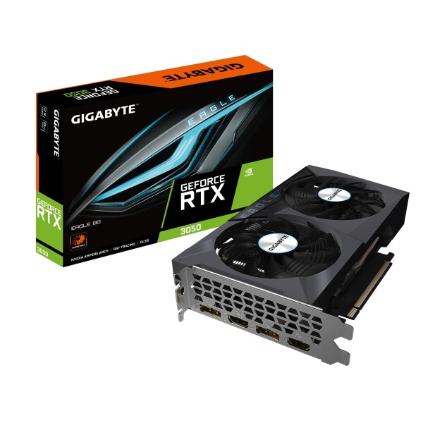 Gigabyte NVIDIA GeForce RTX 3050 Eagleグラフィックスカード - 8GB GDDR6 128ビット PCI-E 4.0 1777MHz コアクロック DP 1.4 x 1 HDMI 2.1 x NVIDIA Ampere - GV-N3050EAGLE-8GD