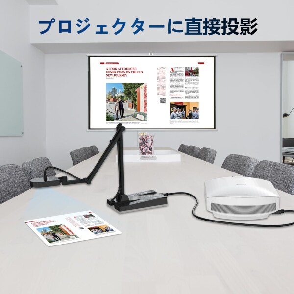 ActionRing 書画カメラ 4K 1500万画素 webカメラ プロジェクターに直接投影 ズーム機能 オートフォーカス 折りたたみ式 ポータブル 実物投影機 Win/Mac/ChromeBook用 プラグプレイ オンライン授業/_1