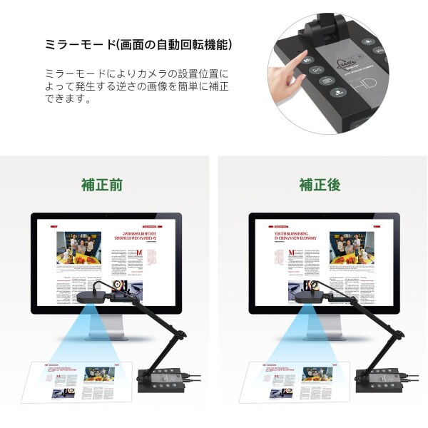 ActionRing 書画カメラ 4K 1500万画素 webカメラ プロジェクターに直接投影 ズーム機能 オートフォーカス 折りたたみ式 ポータブル 実物投影機 Win/Mac/ChromeBook用 プラグプレイ オンライン授業/_4