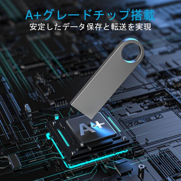 ABLAZE USBメモリ 8GB 20本セット 金属製 防水 USB2.0 フラッシュドライブ キーチェーン付き データ保存用（無地USBメモリ）_2